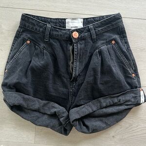 One Teaspoon 🖤streetwalker shorts High Wasted- bronze details